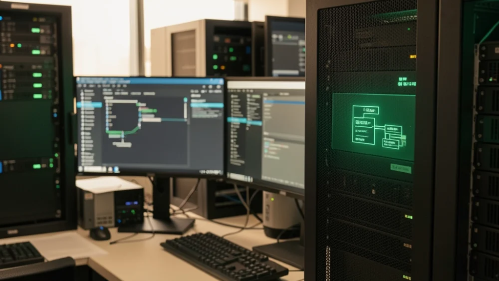 A network operations center managing high-volume email infrastructure.