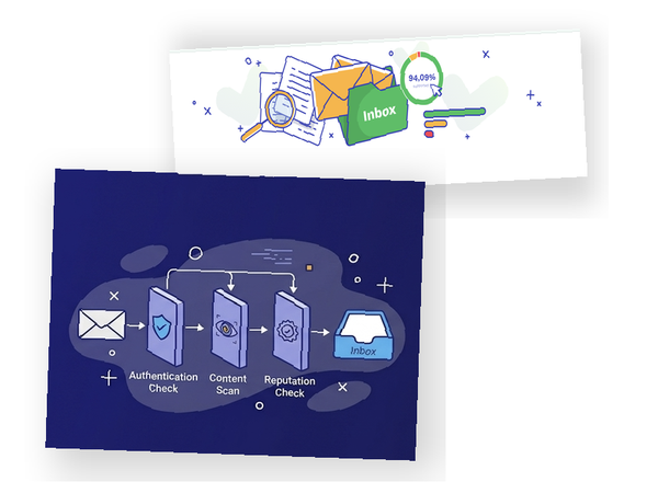 Content Analysis - 60+ spam rules, HTML validation, and link checking